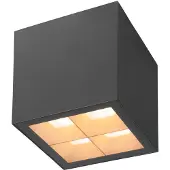 SLV Plafoniera S-Cube, antracite, alluminio, lunghezza 9,5 cm
