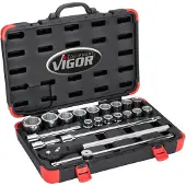 Vigor Set di chiavi a bussola 3/4, 20 pezzi