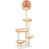 Syfax Albero per Gatti con Tiragraffi in Legno di Salice Naturale