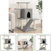 The Living Store Graffiatoio in sisal Grigio chiaro 97 cm