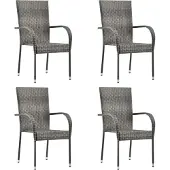 vidaXL set da pranzo da giardino 5 pezzi grigio