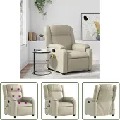 The Living Store poltrona massaggiante in ecopelle crema