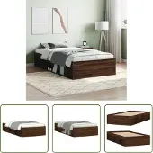The Living Store Struttura letto in rovere marrone 90x200 cm