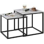 Sonstiges Set di 2 tavolini quadrati in legno nero