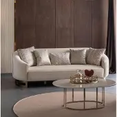 AEA Luxus Sofa 3 Sitzer Couchtisch Couch Polstersofa 2tlg Set Wohnzimmer