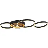 Searchlight Plafoniera a LED Curio Flush, effetto legno