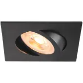 SLV Plafoniera a incasso New Tria, nero, alluminio, lunghezza 8,2 cm