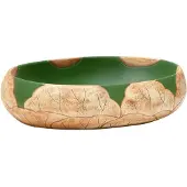 Syfax Lavabo da Appoggio Verde e Marrone Ovale 59x40x15 cm Vetroceramica