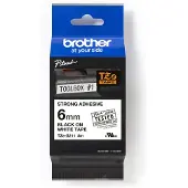 Brother Nastro TZe-S211 - Nero su bianco (6 mm)