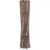 LINDBY Lampada da terra Joas, 110 cm, carta, tessuto, marrone