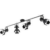 LINDBY Faretto da soffitto Tilen, a 4 luci, nero, metallo, 125 cm