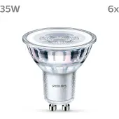Philips Lampadina LED GU10 3,5W 255lm 827 chiaro 36° 6pcs