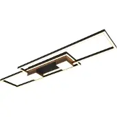 TRIO Lighting Albany plafoniera LED, nero, 100 x 28 cm alluminio CCT dimmerabile