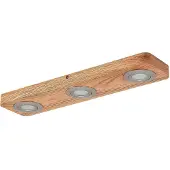 LINDBY Plafoniera LED Mikari, 48 cm, legno, orientabile
