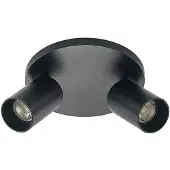 Arcchio Faretto Brinja, nero, rotondo, Ø 6 cm, a 2 luci, GU10