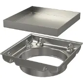 Alcadrain Aufstockelement des Aufsatzes + Beidseitiger Rost 130×130 mm, Edelstahl