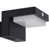 LINDBY Lampada da parete solare a LED Eleazar, nera, con sensore
