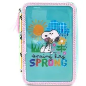 Snoopy Astuccio A 3 Piani Con Materiale Scolastico