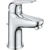 GROHE Euroeco Mitigeur monocommandé pour lavabo, S-Size, saillie 103mm, vidage à tirette métal, 24456000, 24456000