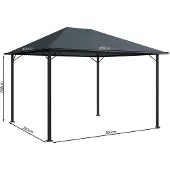 Quick Star Padiglione da giardino in metallo Nizza 3x4m Grigio RAL 7012
