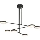 Maytoni Lampadario A Sospensione Moderno Fad Metallo Nero Acrilico 6 Luci Led 40W