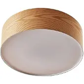 LINDBY plafoniera Dominic, Ø 45 cm, a 3 luci, legno