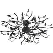 LINDBY plafoniera Yos, a 10 luci, 95 cm, nero-oro, E14