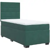 Syfax Giroletto a Molle con Materasso Verde Scuro 100x200 cm Velluto