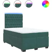 Syfax Giroletto a Molle con Materasso Verde Scuro 120x190 cm Velluto