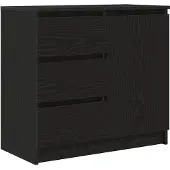 vidaXL Credenza con cassetto look rovere nero 71x35x65 cm