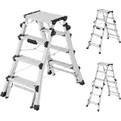 Hailo Scaletta D100 TL TopLine con montanti telescopici 2x4-2x6 gradini