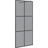 vidaXL Schermo doccia walk-in nero 90 x 195 cm Vetro temperato
