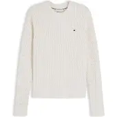 Tommy Hilfiger Cotton Cable Fine Gg Ivory Petal Heather Taglia: L | Maglioni a maglia Outlet | Donna | Bianco