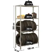 Simonauto Scaffale Metallico Garage Plus 4/400 2000x1000x400 Mm