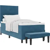 vidaXL Letto boxspring con testiera, blu scuro, 200 x 90 cm, velluto