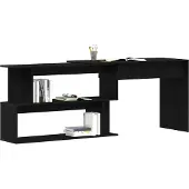 vidaXL Scrivania nera con finitura effetto legno noce, realizzata in materiale composito