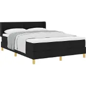 vidaXL Letto boxspring con testiera, nero, 190 x 140 cm, tessuto