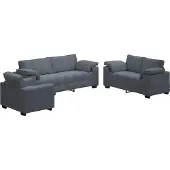 vidaXL Set divano 3 pezzi con cuscini in velluto grigio scuro