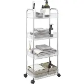 vidaXL Carrello portaoggetti 4 ripiani Trasparente 37x28x95 cm Acrilico