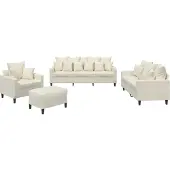 vidaXL Set di divani 4 pezzi con cuscini in velluto crema