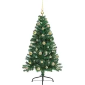 vidaXL Albero di Natale artificiale preilluminato verde 150 cm PVC