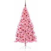 vidaXL Albero di Natale artificiale preilluminato rosa 180 cm PVC