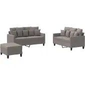 vidaXL Set di divani 3 pezzi con cuscini in tessuto Taupe