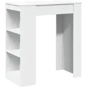 Syfax Tavolo Bar con Rastrelliera Bianco 95x47x103,5 cm Multistrato