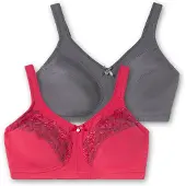 Sheego Reggiseno grigio scuro / lampone