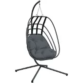 vidaXL Sedia sospesa con supporto in acciaio antracite