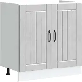 vidaXL Base lavello Lucca cemento grigio materiale a base di legno