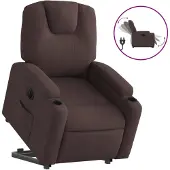 vidaXL Poltrona relax con supporto elettrico in tessuto marrone scuro