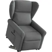 vidaXL Poltrona relax con supporto elettrico in tessuto grigio scuro