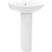 Syfax Lavandino a Colonna in Vetroceramica Bianca 520x440x190 mm